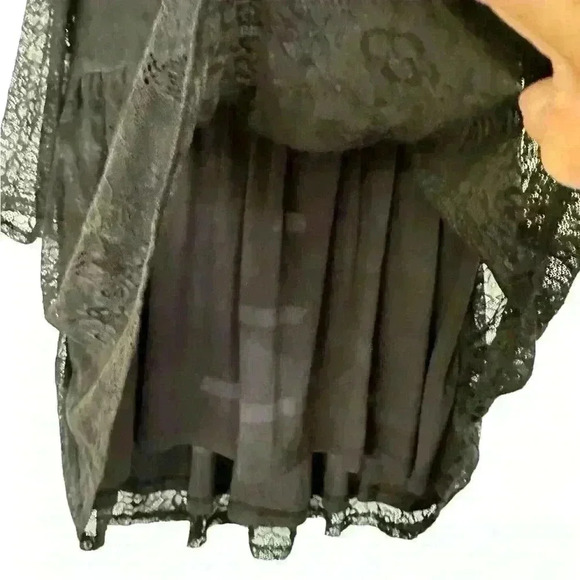 TORRID SUPER SOFT BABYDOLL LACE SCOOP NECK TUNIC 3/4 SLEEVE Black Sz.10 NWOT - Picture 7 of 12